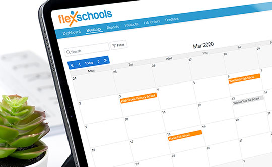 Back office booking calendar.