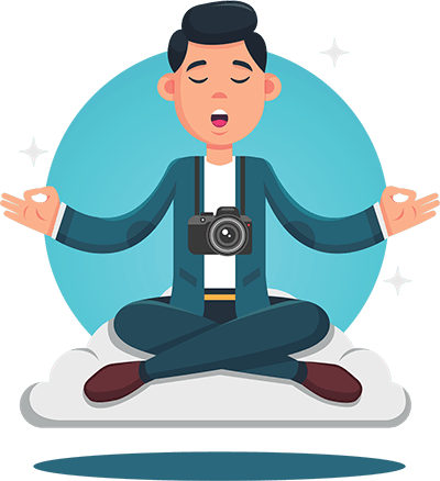 Meditating photographer.