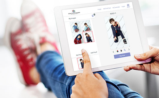 Parent using FlexSchools on a tablet device.
